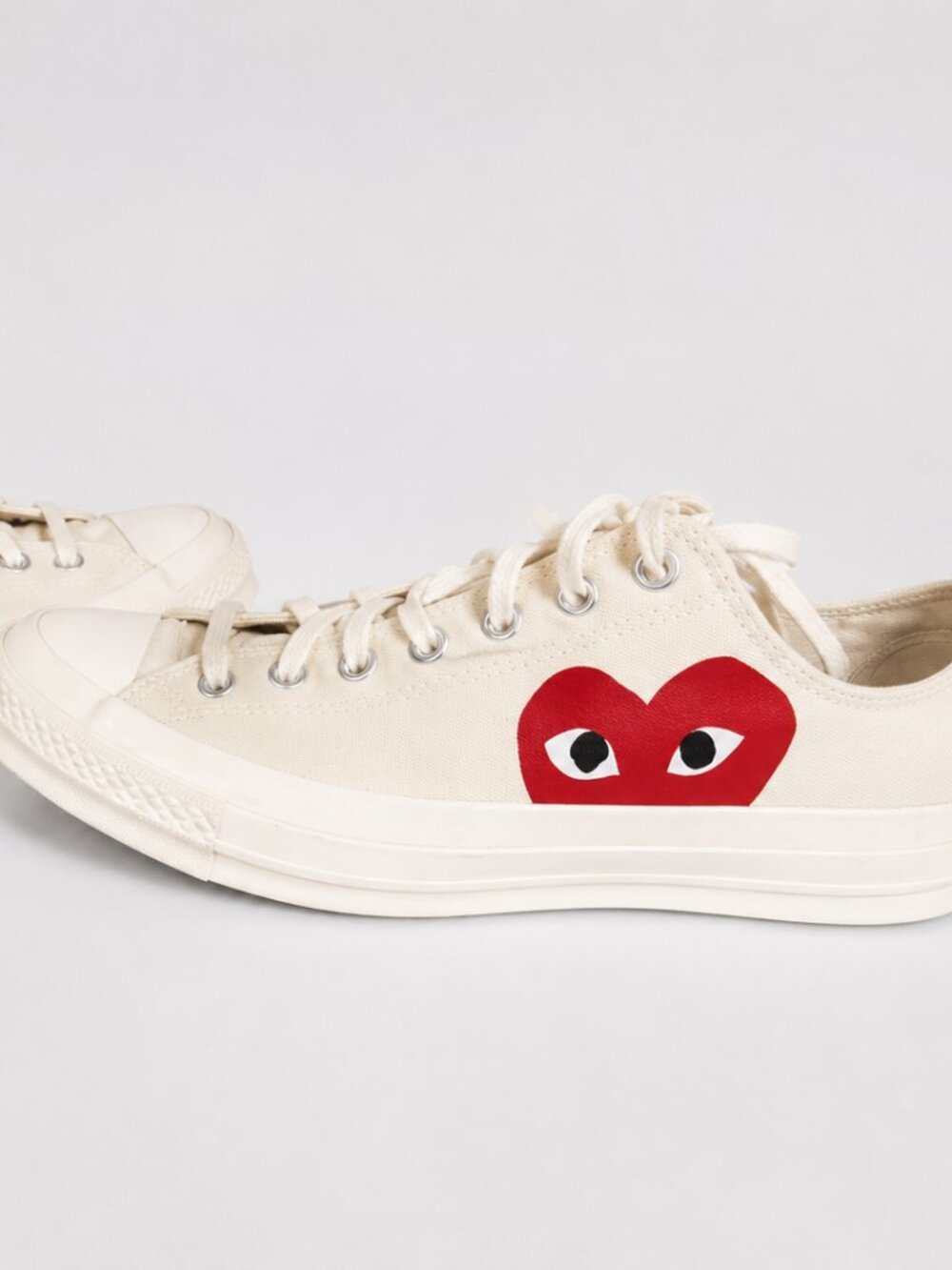 Converse x Comme des Garçons PLAY Chuck 70 Low Top, men’s size 10, off-white